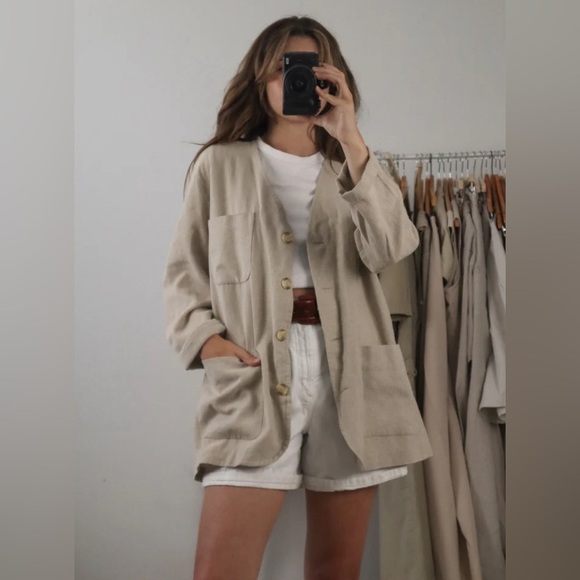 Linen Overshirt/Jacket Sz M - Picture 1 of 5